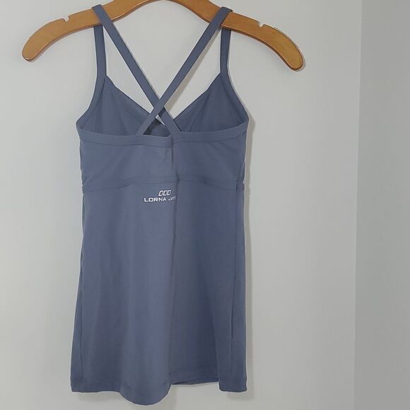 Lorna Jane Woven Front Active Tank Top Periwinkle Size XS - Picture 3 of 12